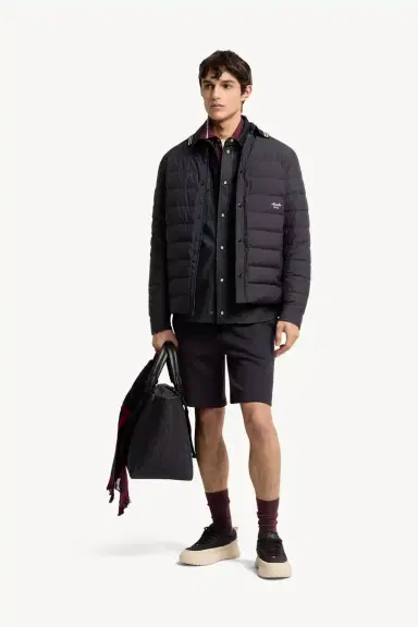 Moncler Striped Trim Cotton Fleece Shorts | Thumbnail 3 Moncler Striped Trim Cotton Fleece Shorts | Thumbnail 3