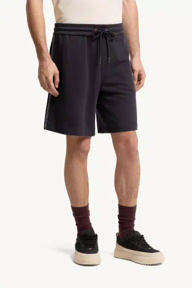 Moncler Striped Trim Cotton Fleece Shorts | Thumbnail 5 Moncler Striped Trim Cotton Fleece Shorts | Thumbnail 5