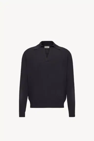 Moncler Wool & Cashmere Long Sleeve Polo Shirt | Thumbnail 2 Moncler Wool & Cashmere Long Sleeve Polo Shirt | Thumbnail 2