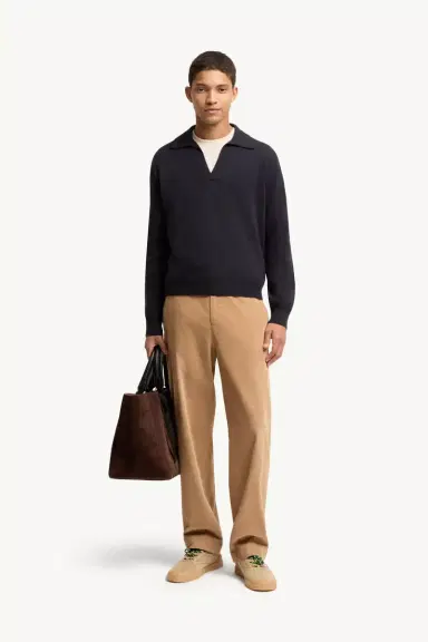 Moncler Wool & Cashmere Long Sleeve Polo Shirt | Thumbnail 3 Moncler Wool & Cashmere Long Sleeve Polo Shirt | Thumbnail 3