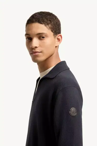 Moncler Wool & Cashmere Long Sleeve Polo Shirt | Thumbnail 4 Moncler Wool & Cashmere Long Sleeve Polo Shirt | Thumbnail 4
