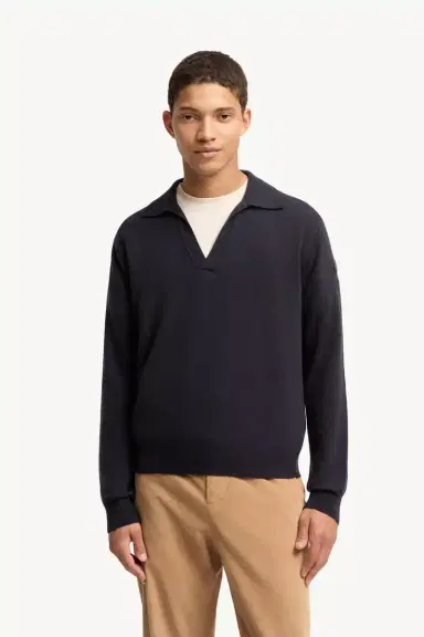 Moncler Wool & Cashmere Long Sleeve Polo Shirt | Thumbnail 5 Moncler Wool & Cashmere Long Sleeve Polo Shirt | Thumbnail 5