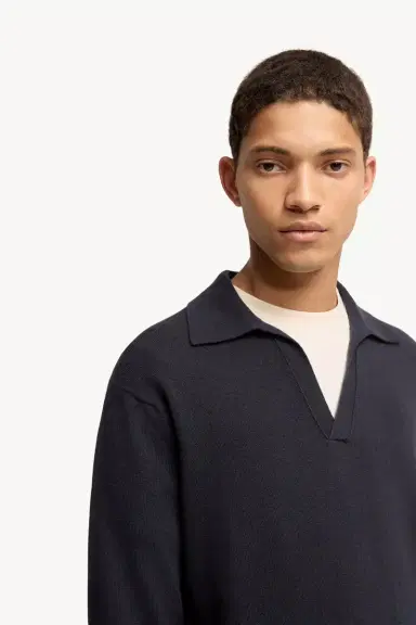 Moncler Wool & Cashmere Long Sleeve Polo Shirt | Thumbnail 7 Moncler Wool & Cashmere Long Sleeve Polo Shirt | Thumbnail 7