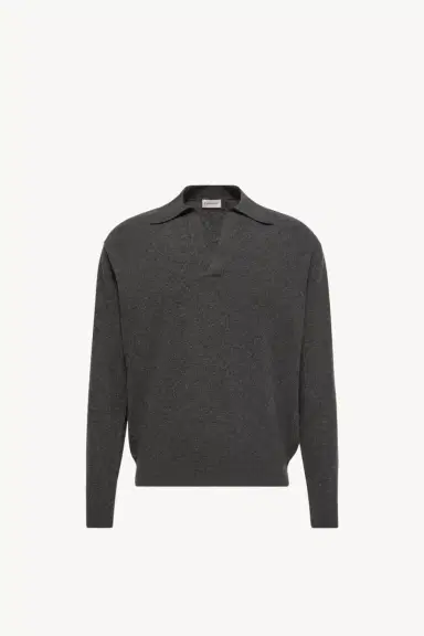Moncler Wool & Cashmere Long Sleeve Polo Shirt | Thumbnail 2 Moncler Wool & Cashmere Long Sleeve Polo Shirt | Thumbnail 2
