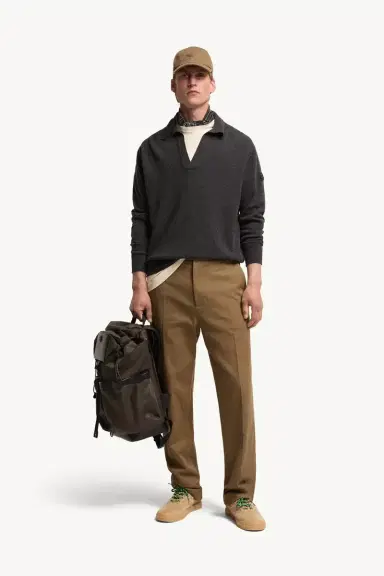 Moncler Wool & Cashmere Long Sleeve Polo Shirt | Thumbnail 3 Moncler Wool & Cashmere Long Sleeve Polo Shirt | Thumbnail 3