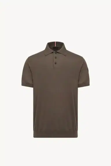 Moncler Logo Cotton Knit Polo | Thumbnail 2 Moncler Logo Cotton Knit Polo | Thumbnail 2