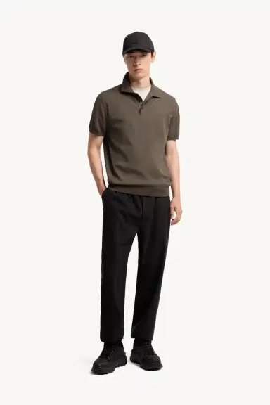 Moncler Logo Cotton Knit Polo | Thumbnail 3 Moncler Logo Cotton Knit Polo | Thumbnail 3