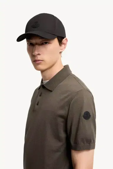 Moncler Logo Cotton Knit Polo | Thumbnail 4 Moncler Logo Cotton Knit Polo | Thumbnail 4