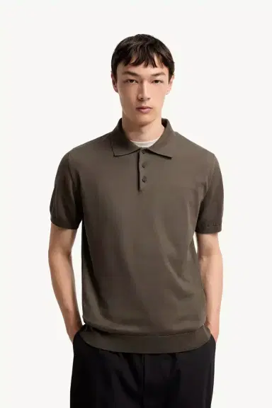 Moncler Logo Cotton Knit Polo | Thumbnail 5 Moncler Logo Cotton Knit Polo | Thumbnail 5