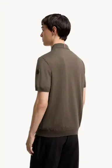 Moncler Logo Cotton Knit Polo | Thumbnail 6 Moncler Logo Cotton Knit Polo | Thumbnail 6
