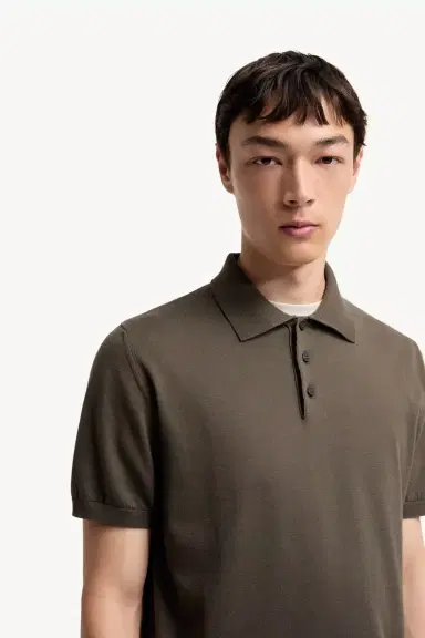 Moncler Logo Cotton Knit Polo | Thumbnail 7 Moncler Logo Cotton Knit Polo | Thumbnail 7