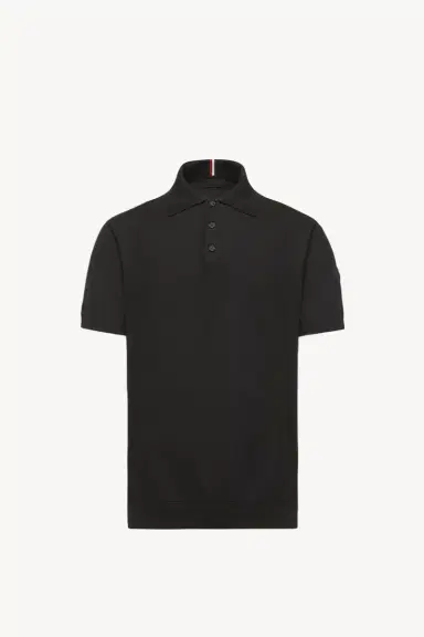 Moncler Logo Cotton Knit Polo | Thumbnail 2 Moncler Logo Cotton Knit Polo | Thumbnail 2