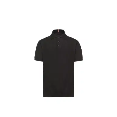 Moncler Logo Cotton Knit Polo | Thumbnail 1 Moncler Logo Cotton Knit Polo | Thumbnail 1