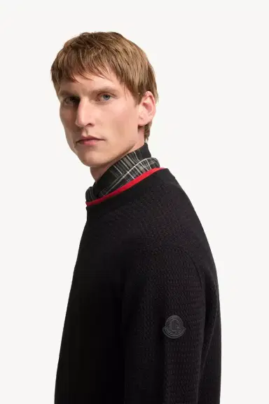 Moncler Textured Cashmere & Wool Sweater | Thumbnail 4 Moncler Textured Cashmere & Wool Sweater | Thumbnail 4