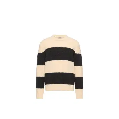 Moncler Striped Wool Blend Bouclé Sweater | Thumbnail 1 Moncler Striped Wool Blend Bouclé Sweater | Thumbnail 1