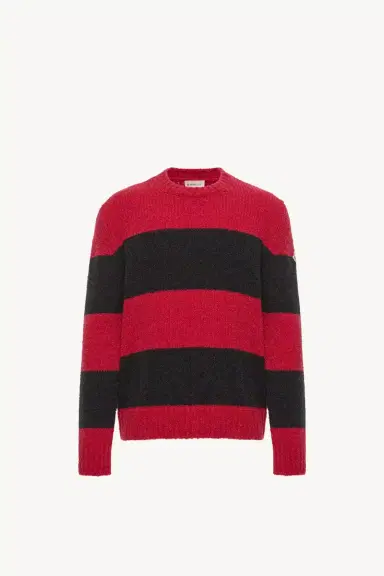 Moncler Striped Wool Blend Bouclé Sweater | Thumbnail 2 Moncler Striped Wool Blend Bouclé Sweater | Thumbnail 2