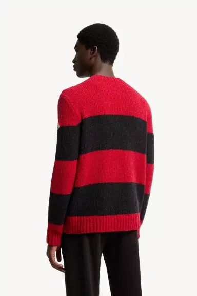 Moncler Striped Wool Blend Bouclé Sweater | Thumbnail 6 Moncler Striped Wool Blend Bouclé Sweater | Thumbnail 6