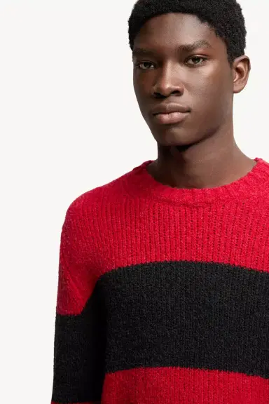 Moncler Striped Wool Blend Bouclé Sweater | Thumbnail 7 Moncler Striped Wool Blend Bouclé Sweater | Thumbnail 7