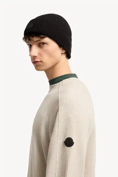 Moncler Logo Wool Sweater | Thumbnail 4 Moncler Logo Wool Sweater | Thumbnail 4