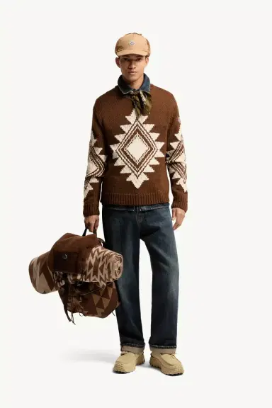 Moncler Geometric Jacquard Wool Blend Sweater | Thumbnail 3 Moncler Geometric Jacquard Wool Blend Sweater | Thumbnail 3