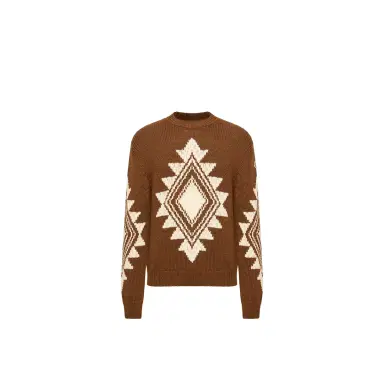 Moncler Geometric Jacquard Wool Blend Sweater | Thumbnail 1 Moncler Geometric Jacquard Wool Blend Sweater | Thumbnail 1