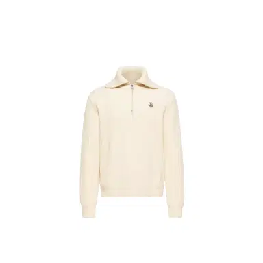 Moncler Logo Rib Wool Turtleneck | Thumbnail 1 Moncler Logo Rib Wool Turtleneck | Thumbnail 1
