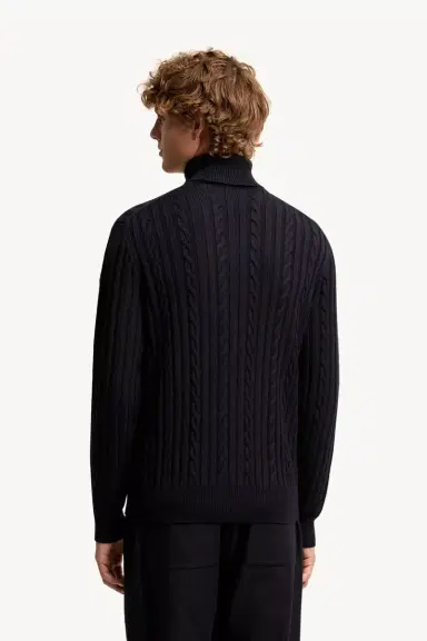 Moncler Leather Logo Wool Sweater | Thumbnail 6 Moncler Leather Logo Wool Sweater | Thumbnail 6