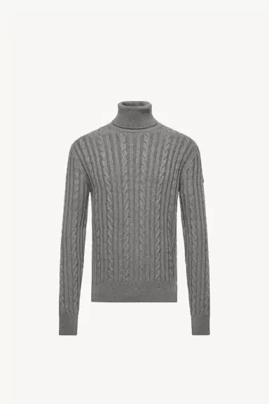 Moncler Leather Logo Wool Sweater | Thumbnail 2 Moncler Leather Logo Wool Sweater | Thumbnail 2
