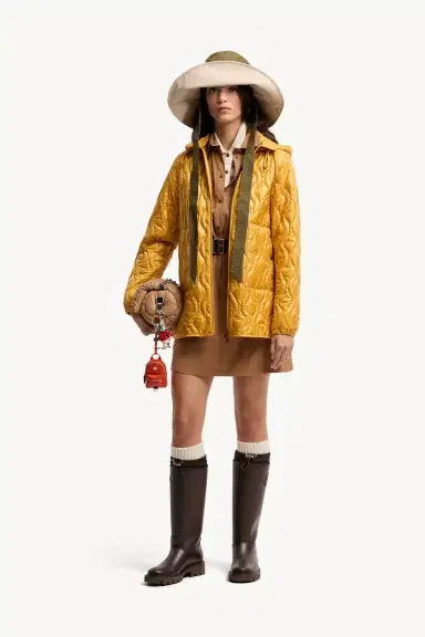 Moncler Balette Geometric Quilted Mid-length Down Jacket | Thumbnail 3 Moncler Balette Geometric Quilted Mid-length Down Jacket | Thumbnail 3