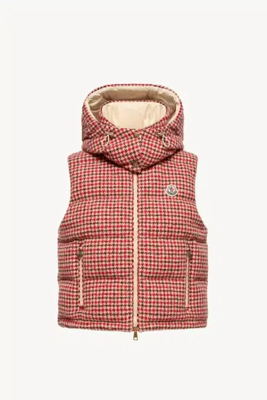 Moncler Niverolle Houndstooth Wool Blend Down Vest | Thumbnail 2 Moncler Niverolle Houndstooth Wool Blend Down Vest | Thumbnail 2