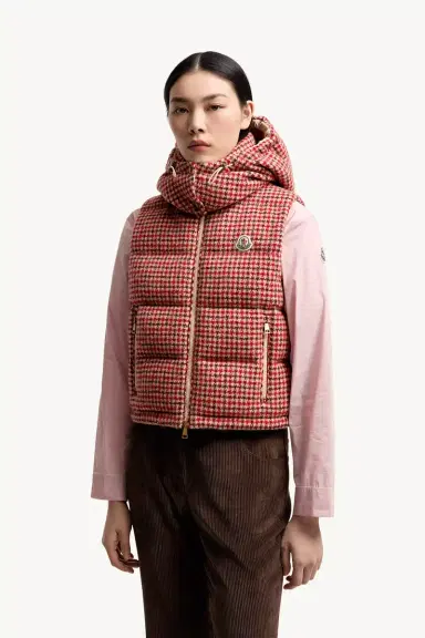 Moncler Niverolle Houndstooth Wool Blend Down Vest | Thumbnail 5 Moncler Niverolle Houndstooth Wool Blend Down Vest | Thumbnail 5