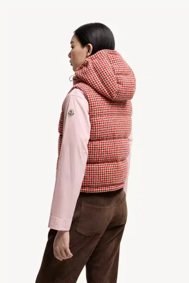 Moncler Niverolle Houndstooth Wool Blend Down Vest | Thumbnail 6 Moncler Niverolle Houndstooth Wool Blend Down Vest | Thumbnail 6