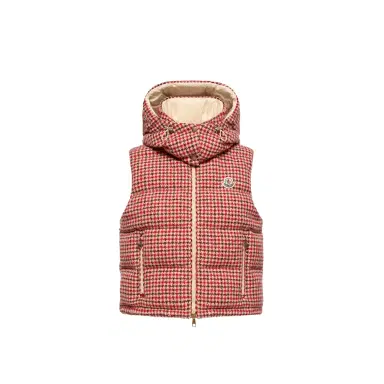 Moncler Niverolle Houndstooth Wool Blend Down Vest | Thumbnail 1 Moncler Niverolle Houndstooth Wool Blend Down Vest | Thumbnail 1