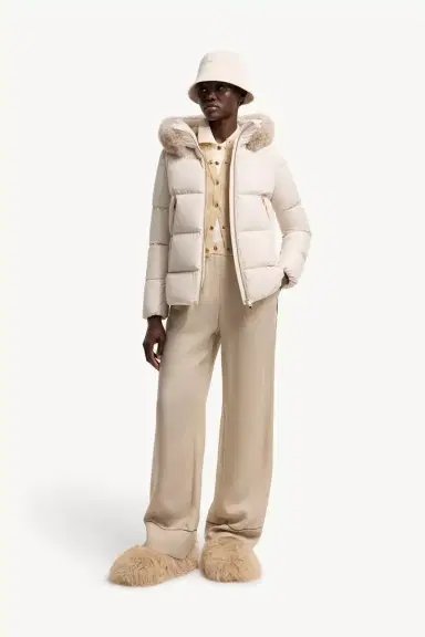Moncler Laichefur Shearling-trimmed Short Down Jacket | Thumbnail 3 Moncler Laichefur Shearling-trimmed Short Down Jacket | Thumbnail 3