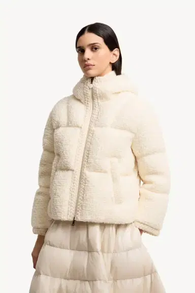 Moncler Cristallin Hooded Wool Blend Short Down Jacket | Thumbnail 5 Moncler Cristallin Hooded Wool Blend Short Down Jacket | Thumbnail 5