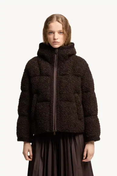 Moncler Cristallin Hooded Wool Blend Short Down Jacket | Thumbnail 5 Moncler Cristallin Hooded Wool Blend Short Down Jacket | Thumbnail 5