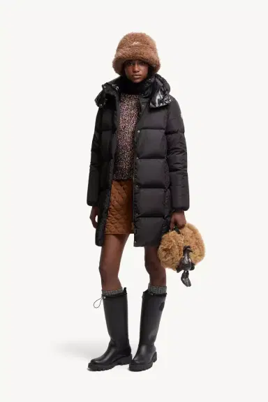Moncler Litte Square-quilted Hooded Long Down Jacket | Thumbnail 3 Moncler Litte Square-quilted Hooded Long Down Jacket | Thumbnail 3