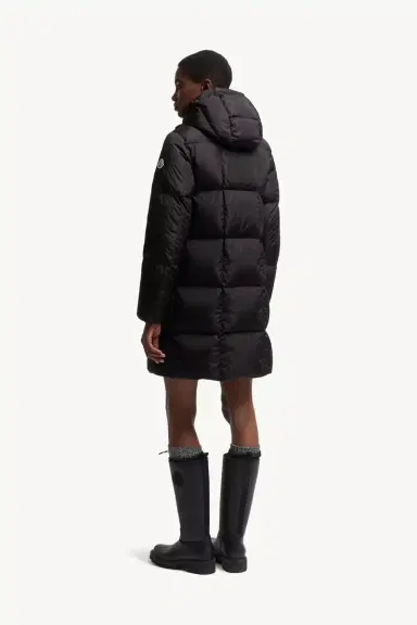 Moncler Litte Square-quilted Hooded Long Down Jacket | Thumbnail 6 Moncler Litte Square-quilted Hooded Long Down Jacket | Thumbnail 6