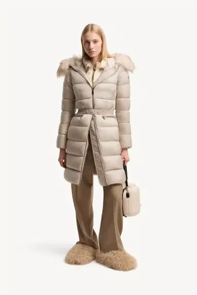 Moncler Boedic Hooded Shearling-trimmed Long Down Jacket | Thumbnail 3 Moncler Boedic Hooded Shearling-trimmed Long Down Jacket | Thumbnail 3