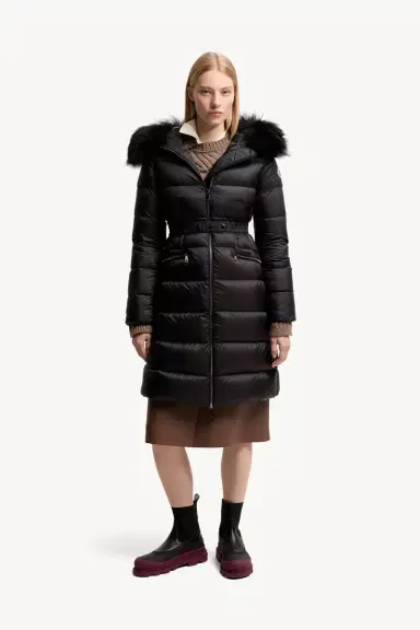 Moncler Boedic Hooded Shearling-trimmed Long Down Jacket | Thumbnail 3 Moncler Boedic Hooded Shearling-trimmed Long Down Jacket | Thumbnail 3