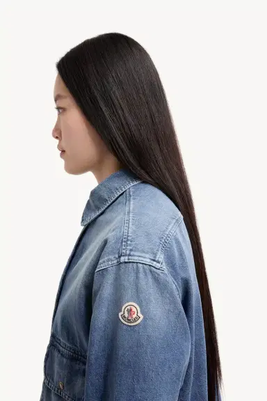 Moncler Teddy Trim Denim Shirt Jacket | Thumbnail 4 Moncler Teddy Trim Denim Shirt Jacket | Thumbnail 4