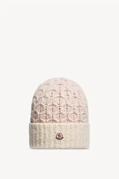 Moncler Mouliné Cable Wool Blend Beanie | Thumbnail 2 Moncler Mouliné Cable Wool Blend Beanie | Thumbnail 2