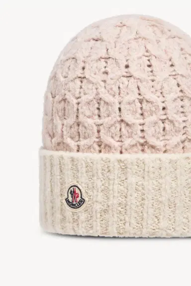 Moncler Mouliné Cable Wool Blend Beanie | Thumbnail 4 Moncler Mouliné Cable Wool Blend Beanie | Thumbnail 4
