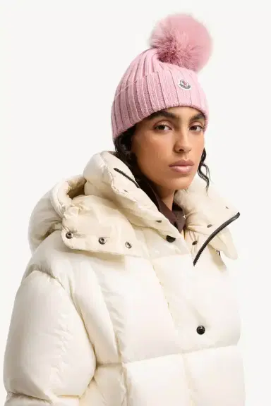 Moncler Wool Beanie With Pom Pom | Thumbnail 3 Moncler Wool Beanie With Pom Pom | Thumbnail 3