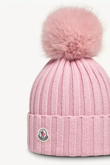 Moncler Wool Beanie With Pom Pom | Thumbnail 4 Moncler Wool Beanie With Pom Pom | Thumbnail 4