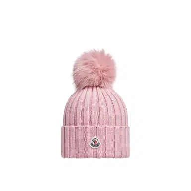 Moncler Wool Beanie With Pom Pom | Thumbnail 1 Moncler Wool Beanie With Pom Pom | Thumbnail 1