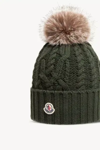 Moncler Wool & Cashmere Blend Beanie With Pom Pom | Thumbnail 4 Moncler Wool & Cashmere Blend Beanie With Pom Pom | Thumbnail 4