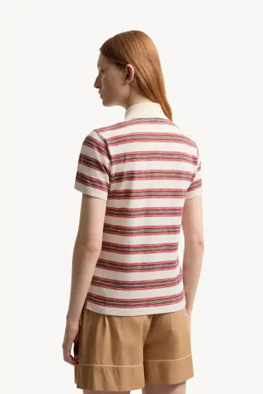 Moncler Striped Cotton Polo Shirt | Thumbnail 6 Moncler Striped Cotton Polo Shirt | Thumbnail 6