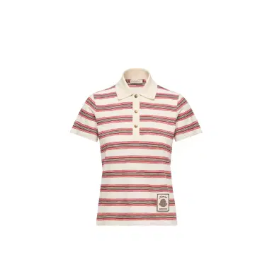 Moncler Striped Cotton Polo Shirt | Thumbnail 1 Moncler Striped Cotton Polo Shirt | Thumbnail 1