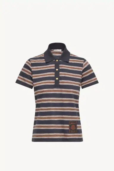 Moncler Striped Cotton Polo Shirt | Thumbnail 2 Moncler Striped Cotton Polo Shirt | Thumbnail 2